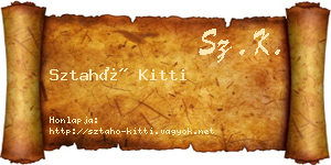 Sztahó Kitti névjegykártya