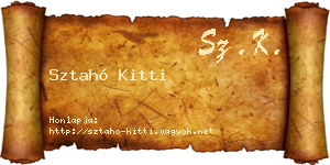 Sztahó Kitti névjegykártya