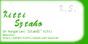 kitti sztaho business card